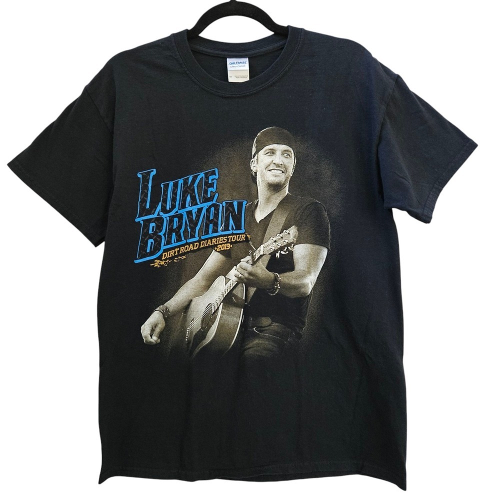 Luke Bryan T-Shirt Mens M Concert Tour Shirt-Dirt Road Diaries Tour 2013 Black